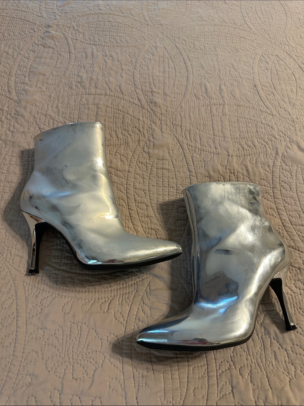 a new day Silver Pointed Toe Ankle Booties